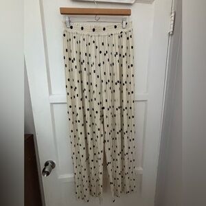 SEZANE micropleated polka dot wide leg pants